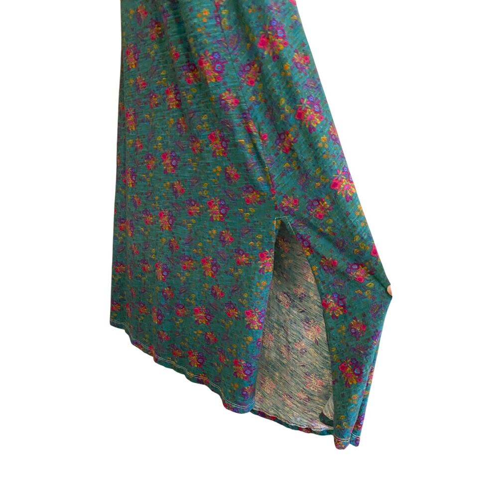 Natural Life The Hangout Tank Midi Dress Large Floral 100% Cotton Colorful Boho - Picture 8 of 10